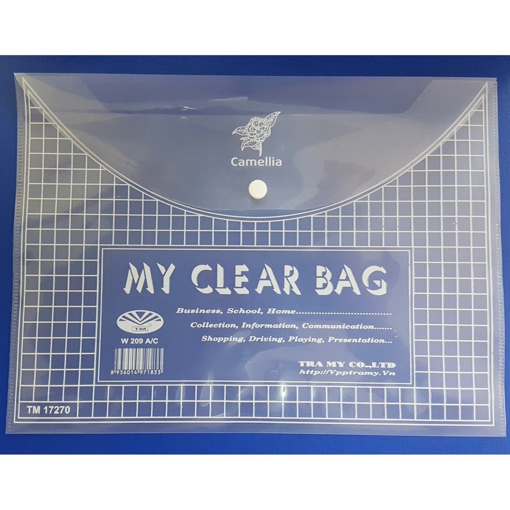 Túi khuy bấm ( Clear bag) khổ A4 Dày - Cái - Văn Phòng Xanh