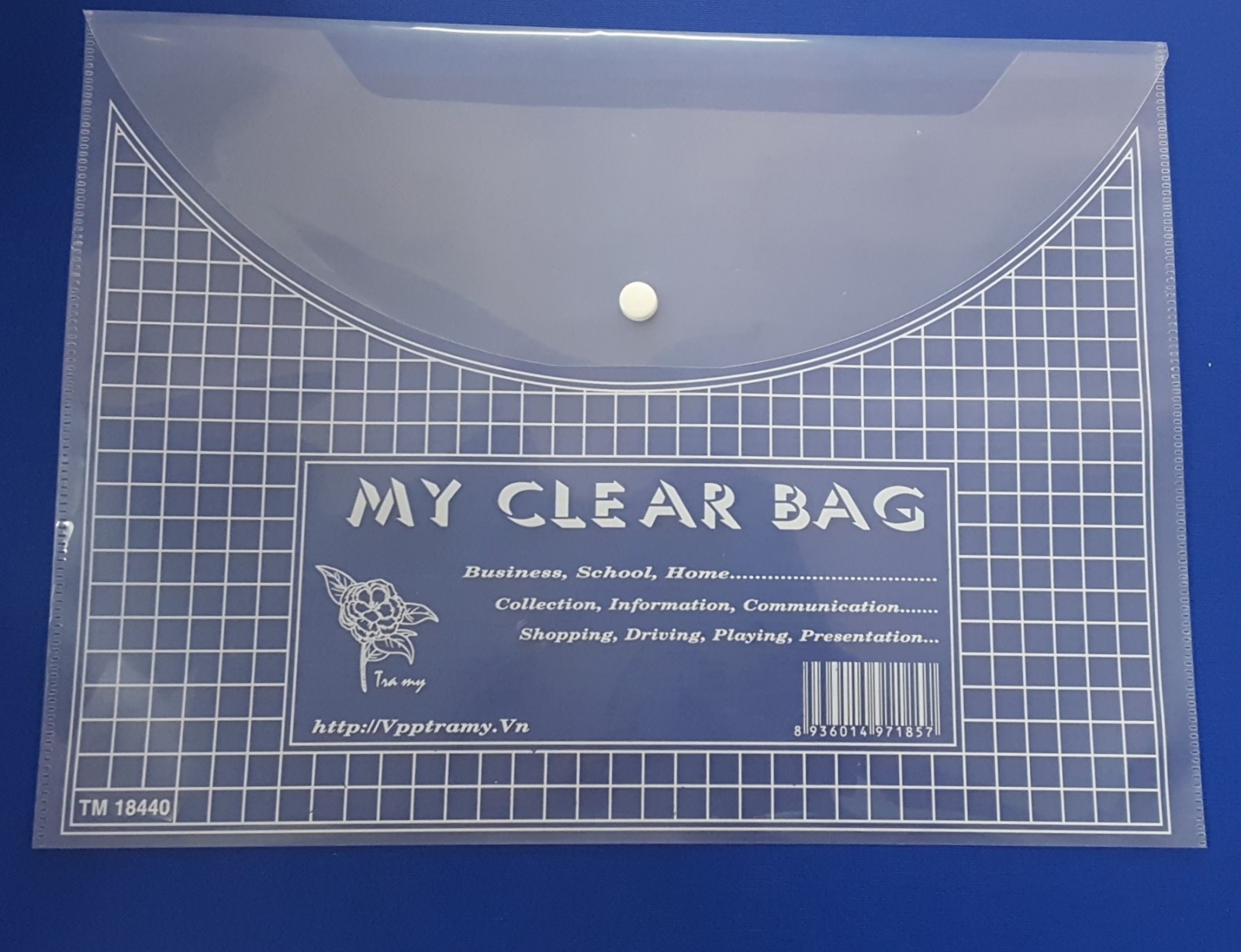 Túi khuy bấm (Clear bag) khổ F - Chiếc - Văn Phòng Xanh