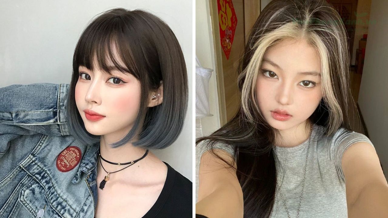 Tóc nhuộm highlight hoặc balayage nhẹ nhàng