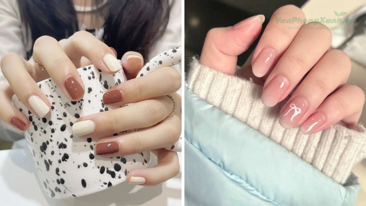 Móng tay màu nude thanh lịch