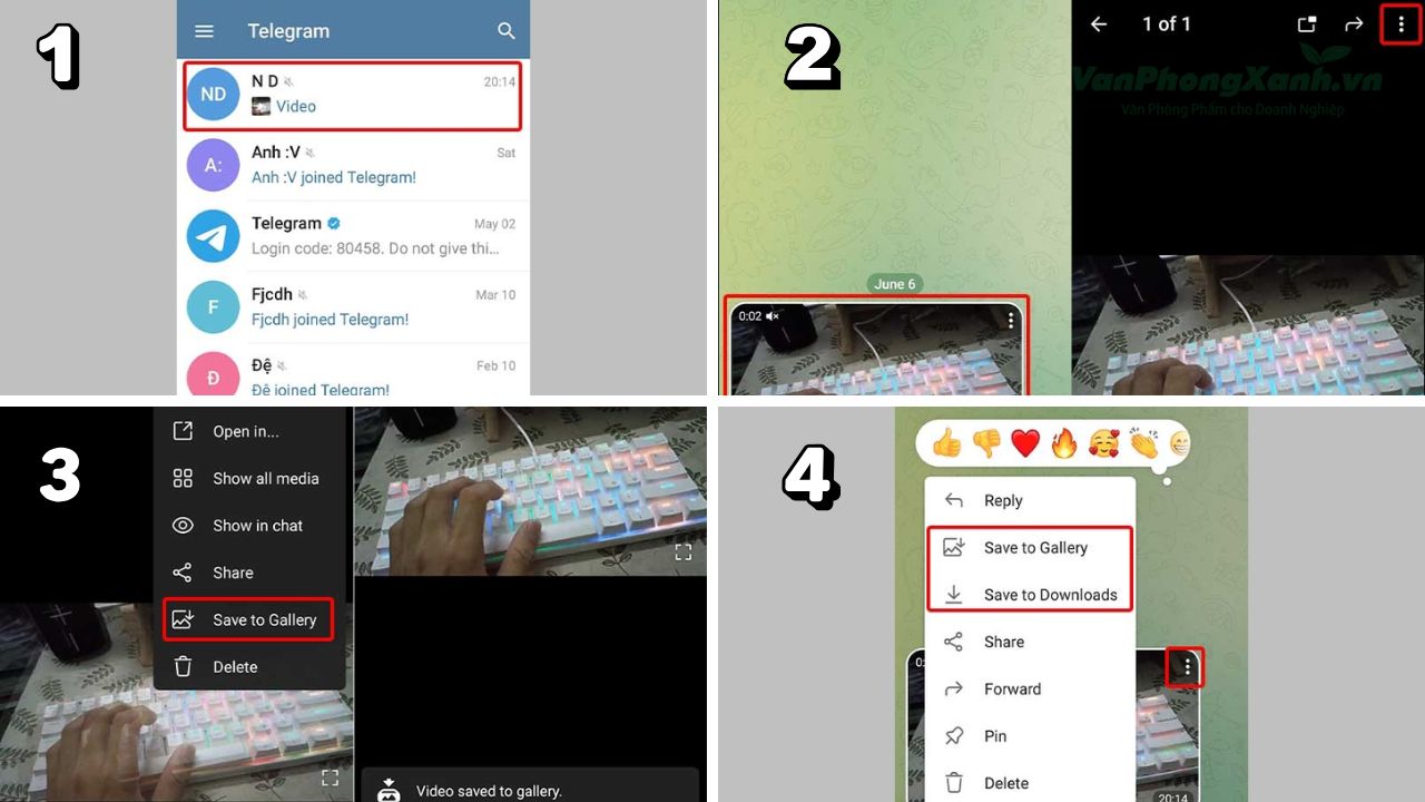 Hướng dẫn tải video từ Telegram về điện thoại