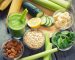 Green fresh healthy smoothie with fruits and vegetables